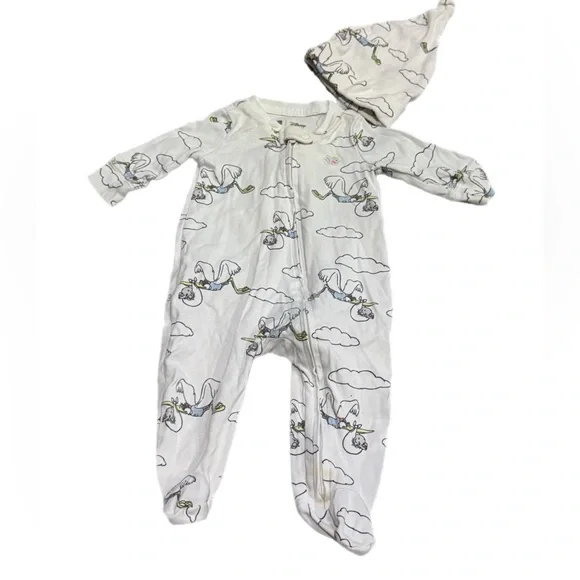 Disney White Baby One Piece with Stork and Dumbo the elephant - Picture 1 of 3